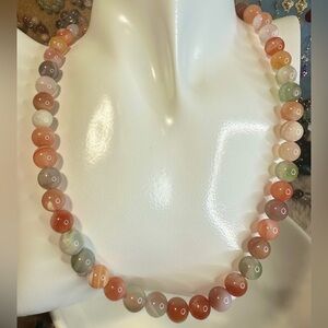 Colorful Yanyuan Agate Necklace 10mm 19 inches